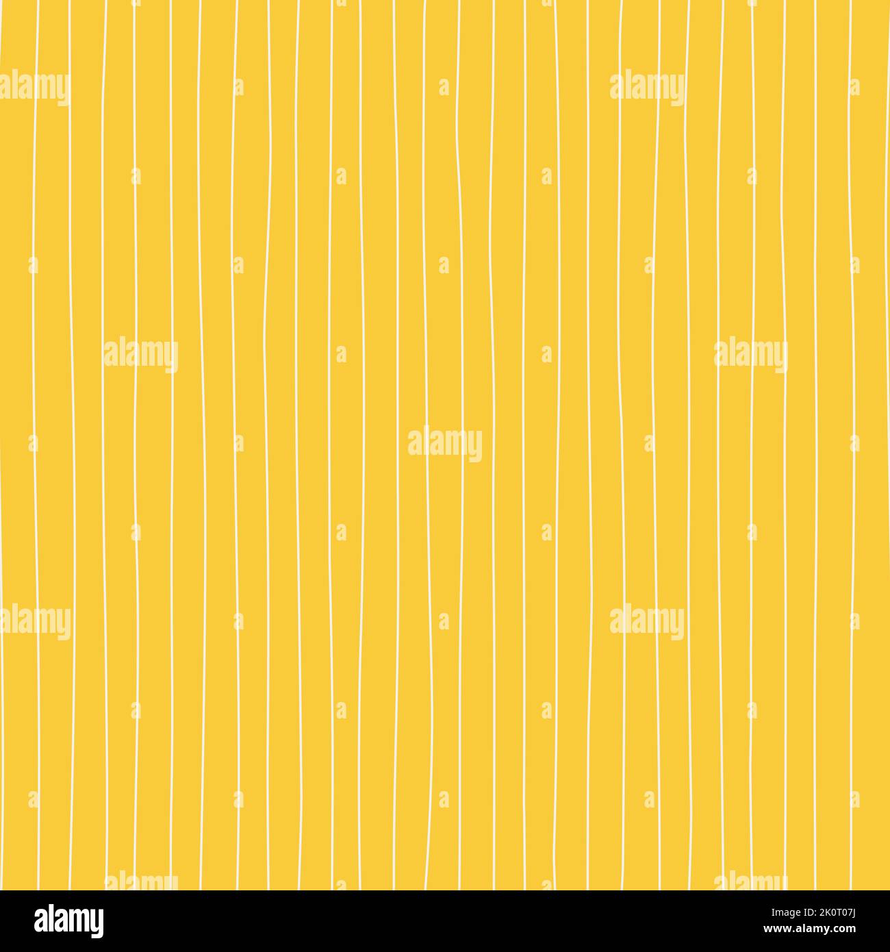 Vector seamless abstract geometric pattern. White thin uneven stripes on a yellow background. Ideal for design, wallpaper, packaging, textiles Stock Vector