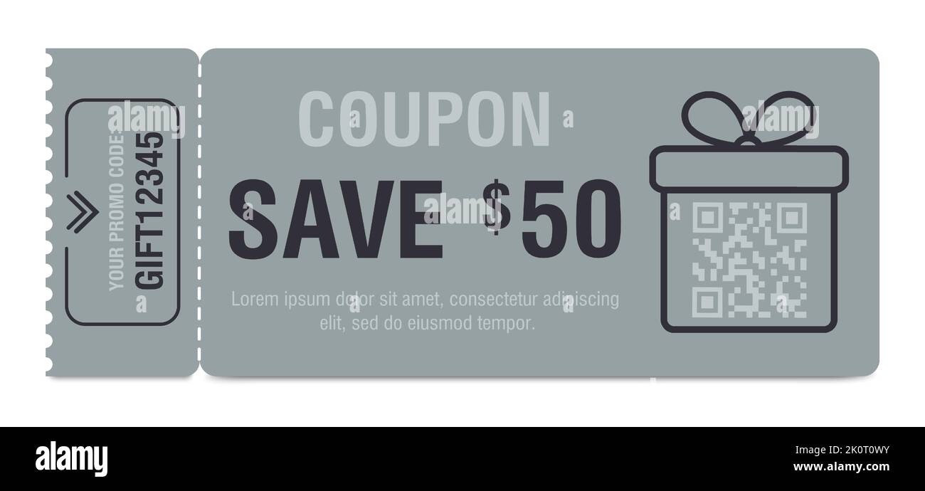 Gift cards vouchers with reward in 50 dollars with simple