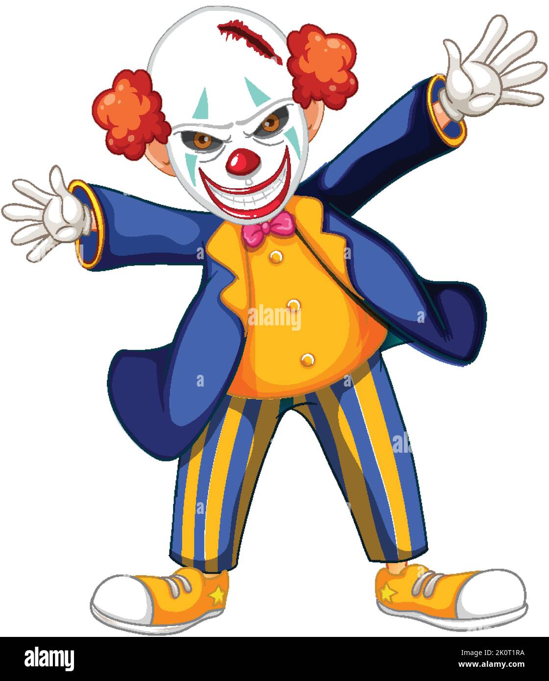 Cartoon creepy clown character illustration Stock Vector Image & Art ...