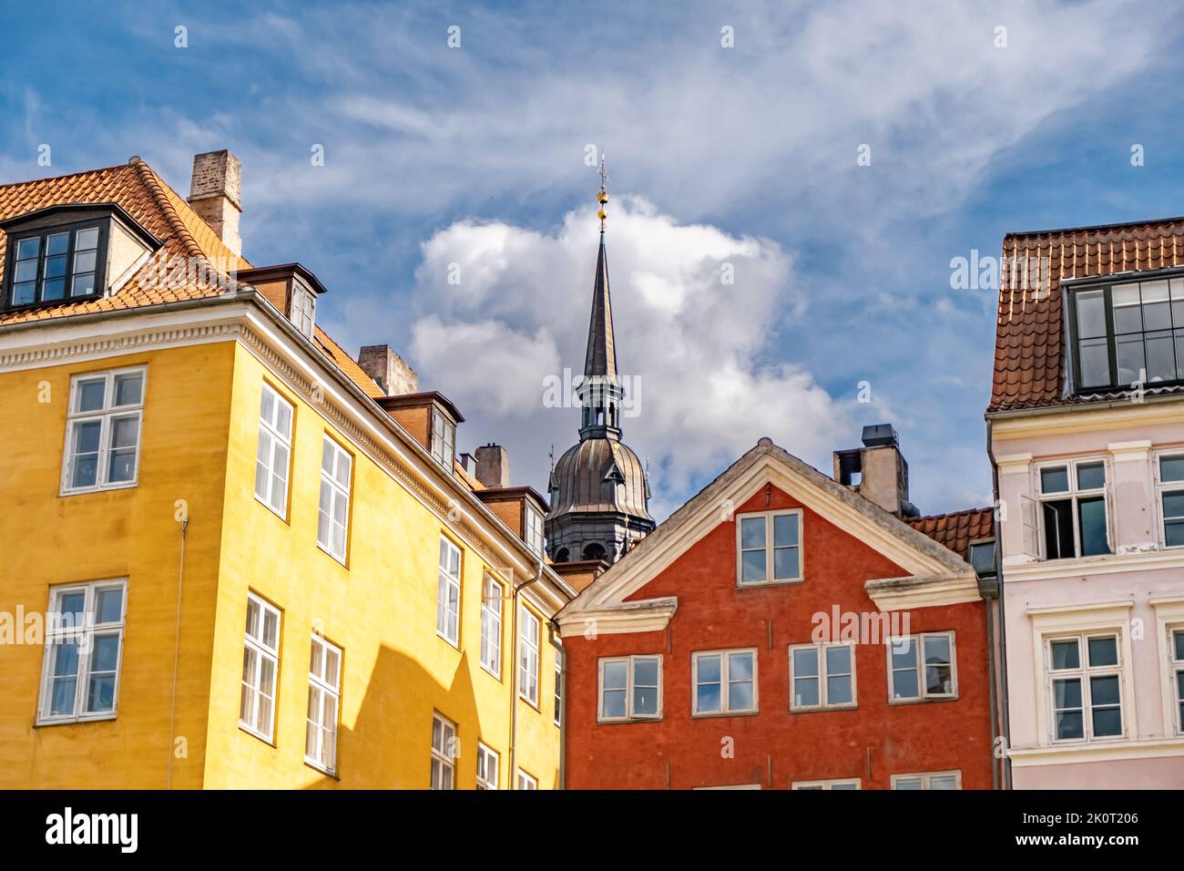 Rooftops and spier in Copenhagen, Denmark Stock Photo