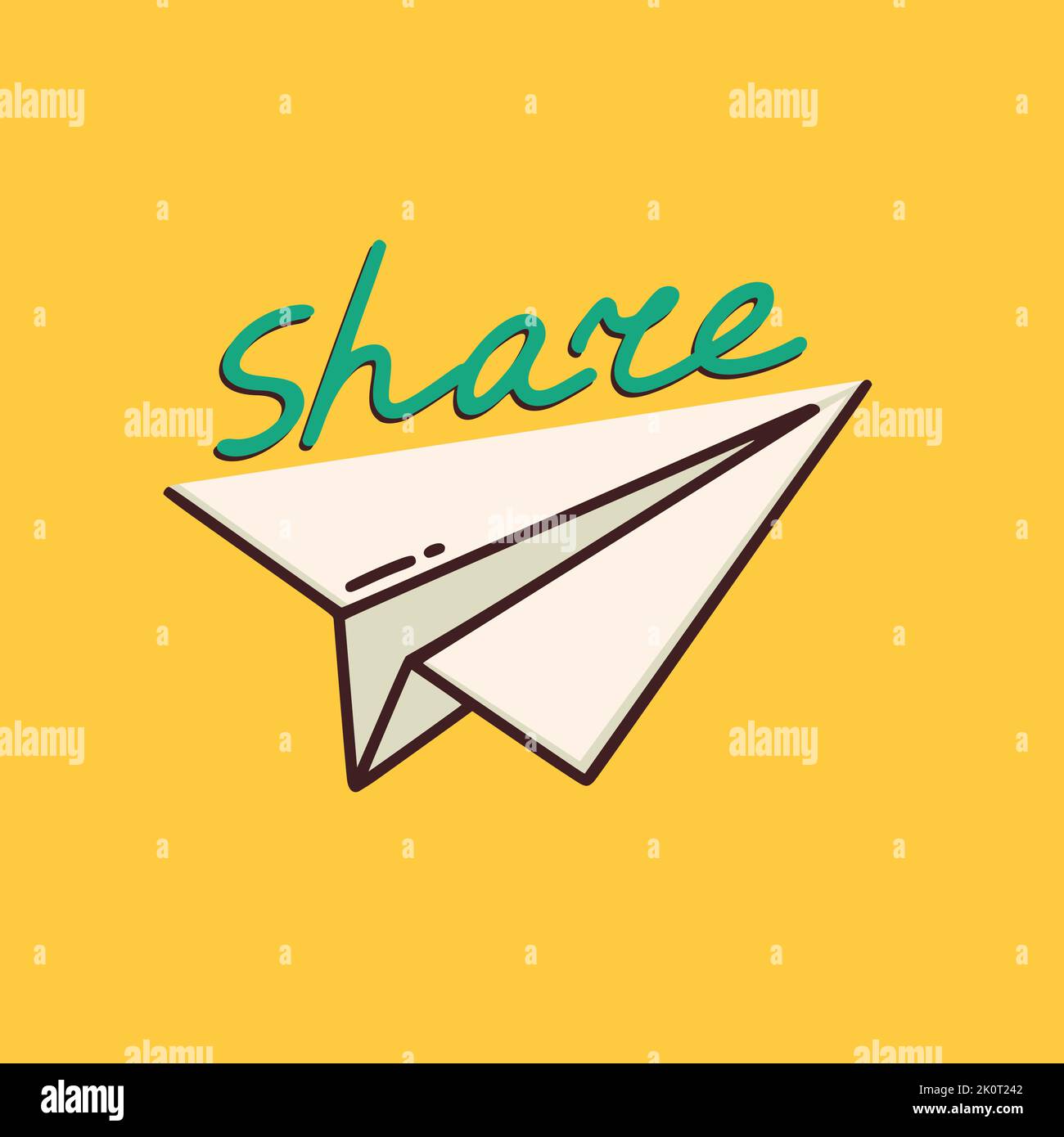 Share sticker for a social media, making a blog or vlog vector flat illustration. Set of cartoon icons for making internet content Stock Vector
