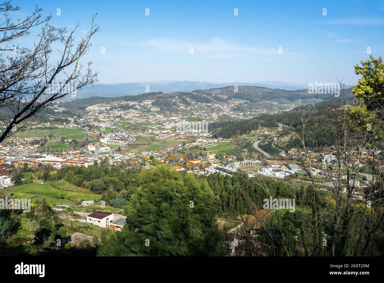 Aerial view of Tenoes at Sanctuary of Bom Jesus do Monte - Braga, Portugal Stock Photo