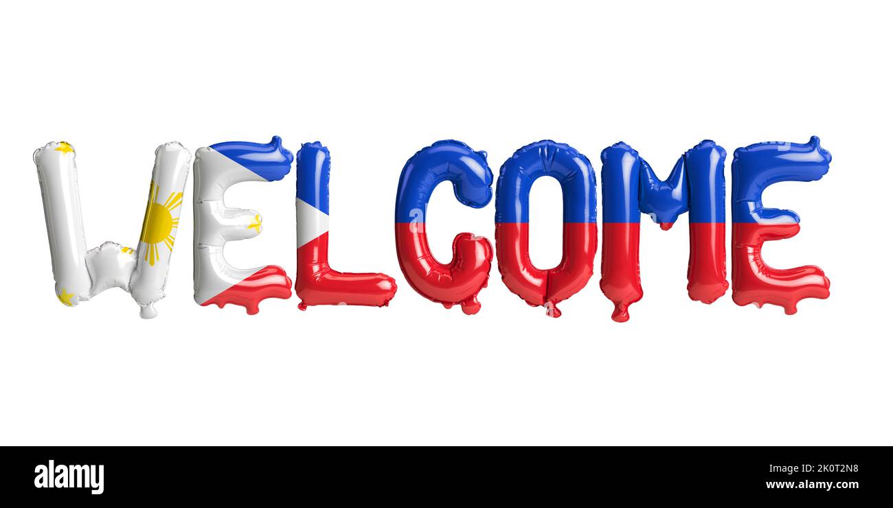 3d illustration of balloons in Philippines flag isolated