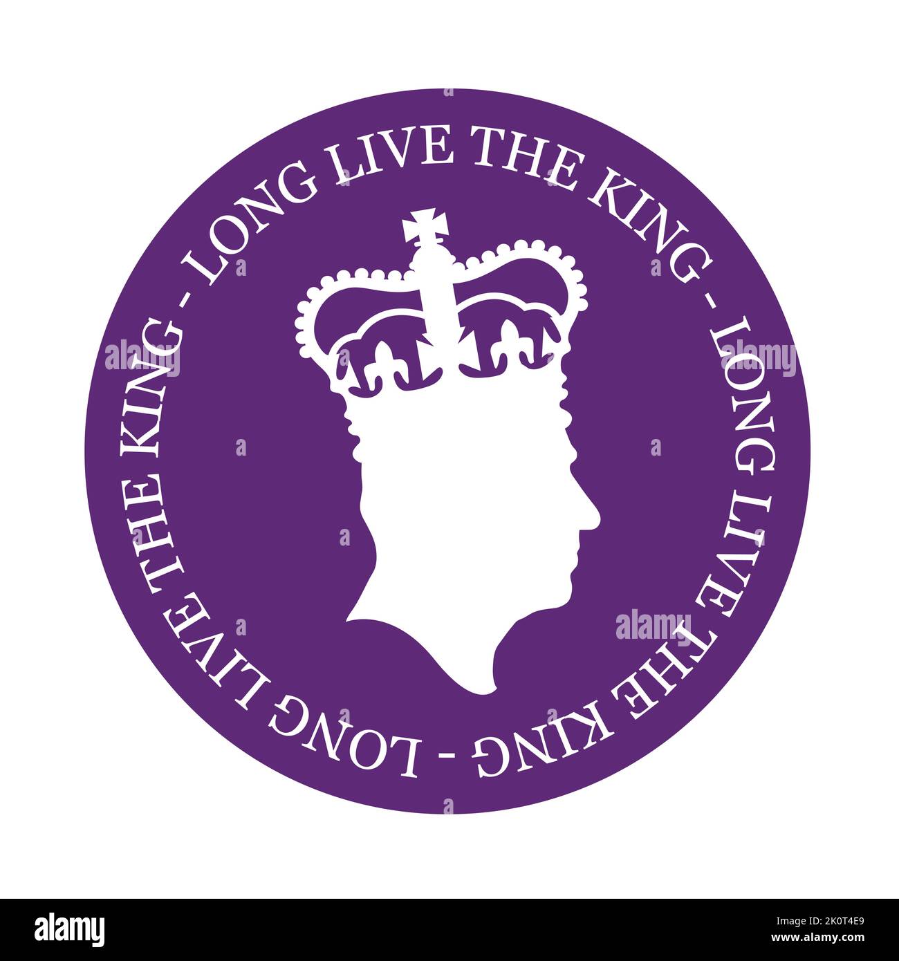 London, UK - September 2022: Side profile silhouette of King Charles