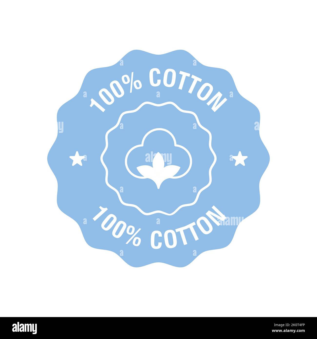Natural organic cotton, pure cotton vector label. Hand drawn ...