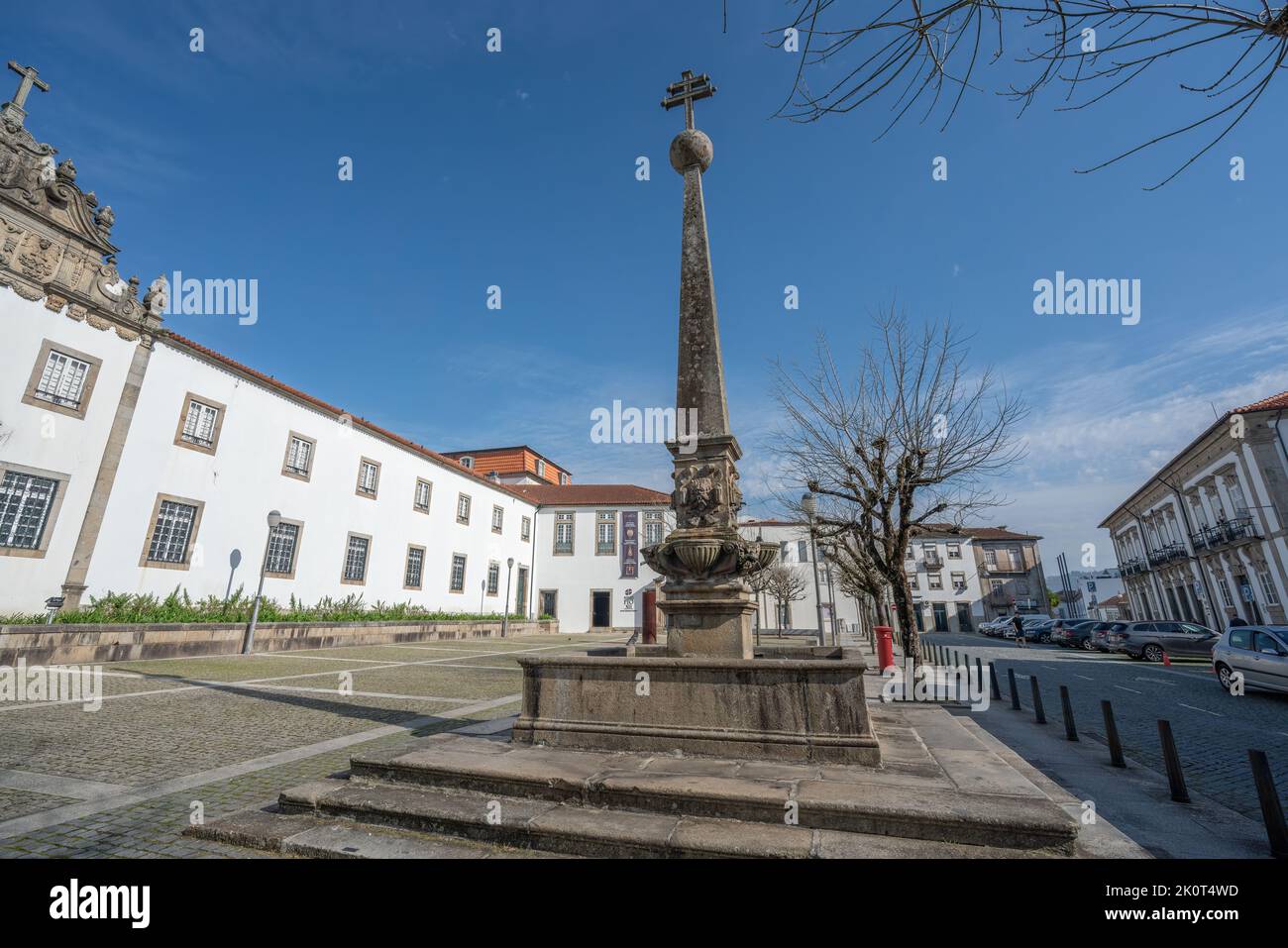 Fountain at Largo de Santiago - Braga, Portugal Stock Photo