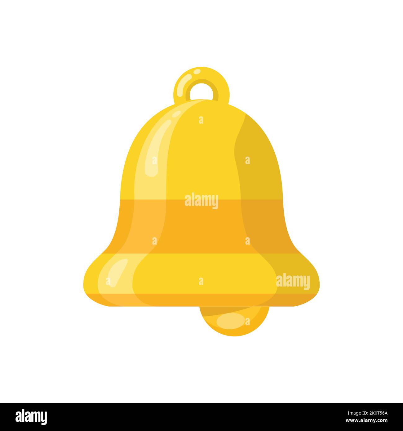Bell icon with solid and flat color design. Stock Vector