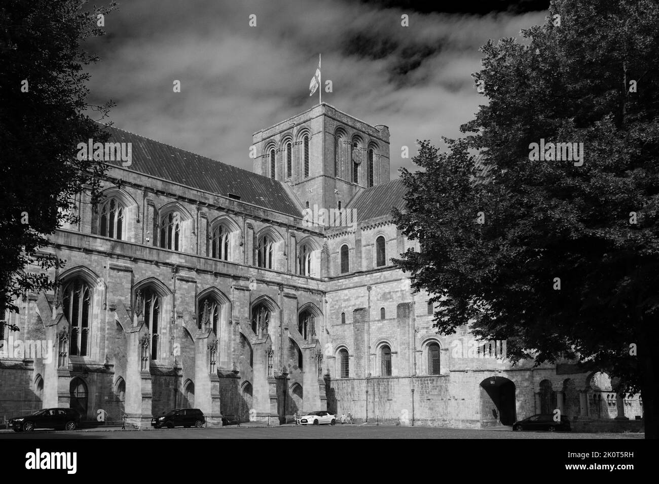 Summer view over Winchester Cathedral, Winchester City, Hampshire