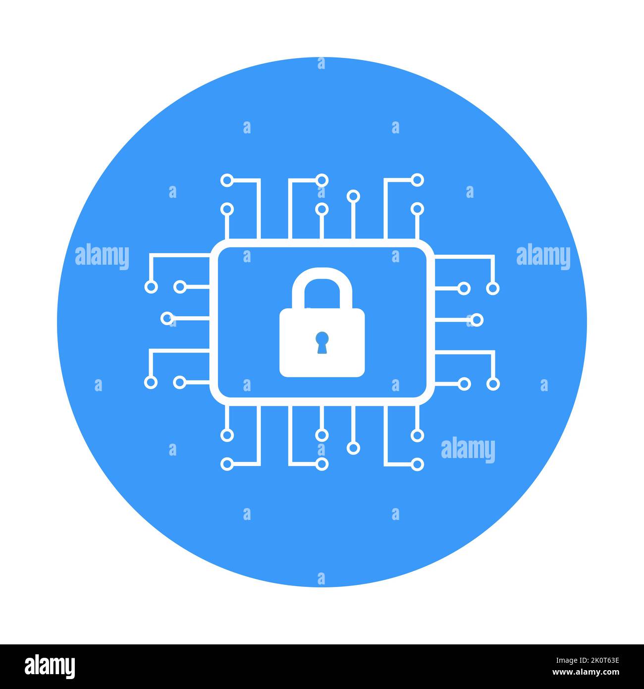Cyber security technology concept. Shield with keyhole icon on circuit board. Vector illustration Stock Vector