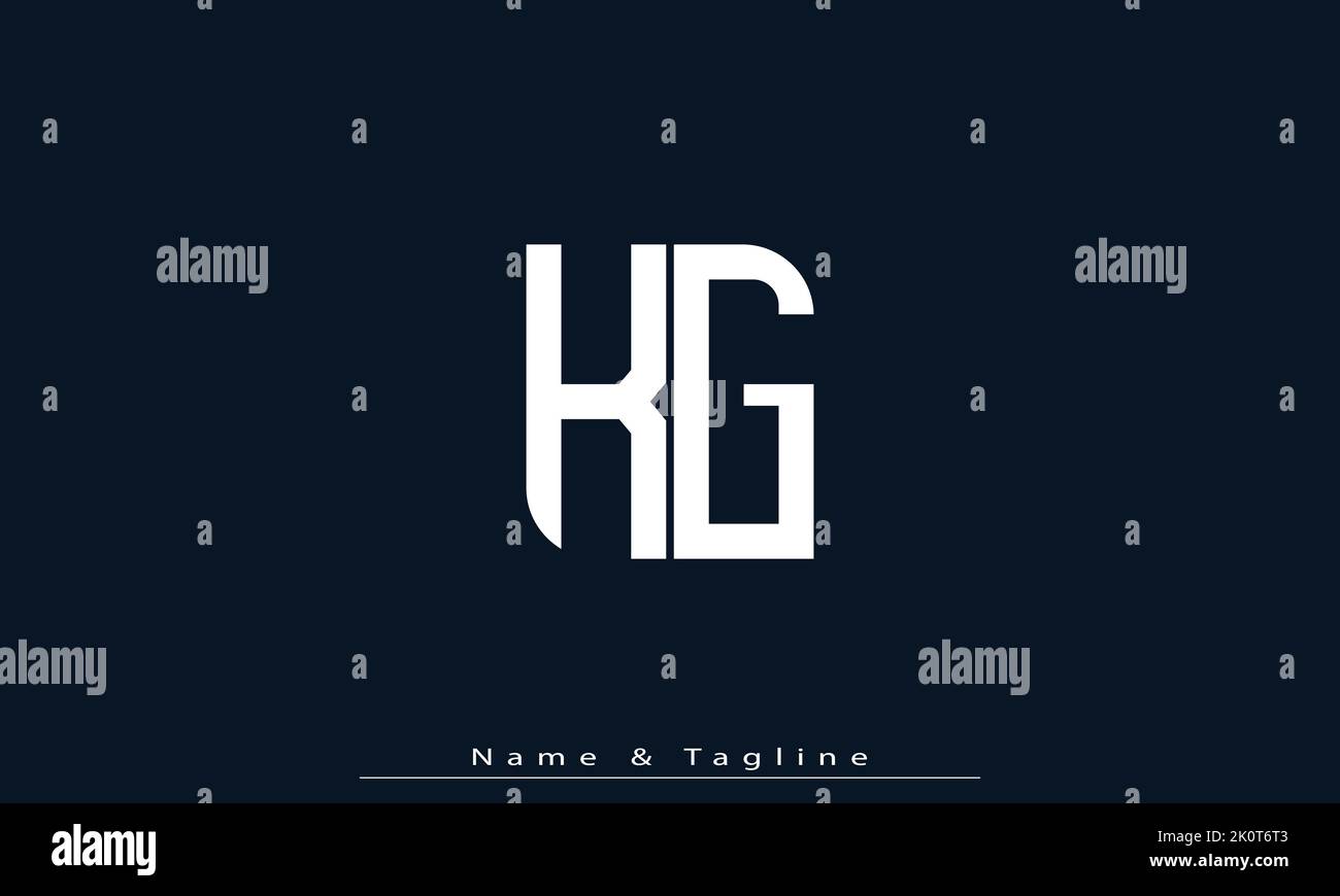 Alphabet letters Initials Monogram logo KG , GK Stock Vector