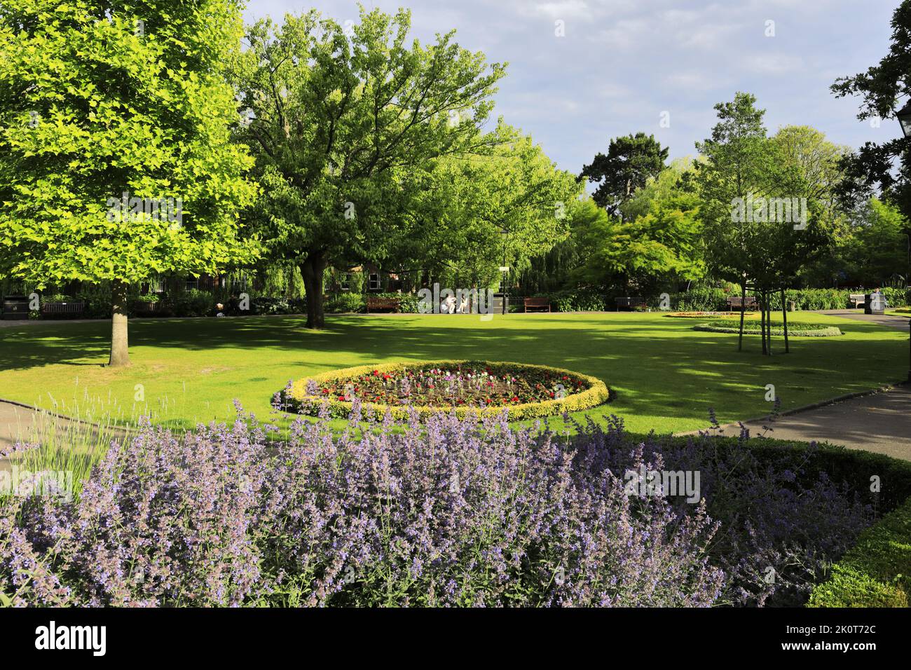 View over the Abbey Gardens, Winchester City, Hampshire County; England