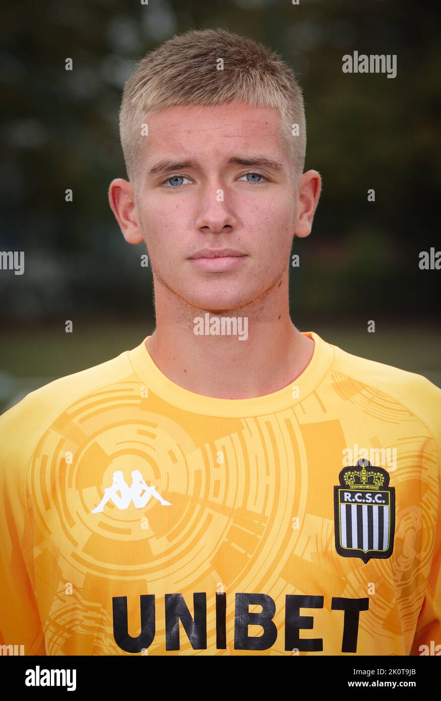 Charleroi's goalkeeper Nicolas Closset poses for a team picture, at the