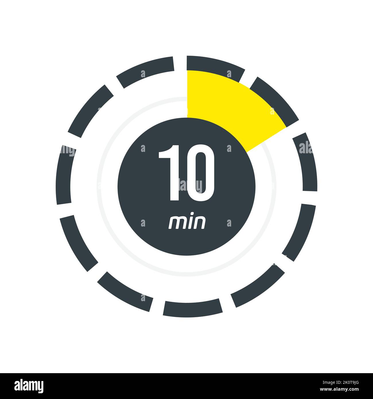 10 Minutes Timer Stopwatch Symbol In Flat Style 10 Min Vector