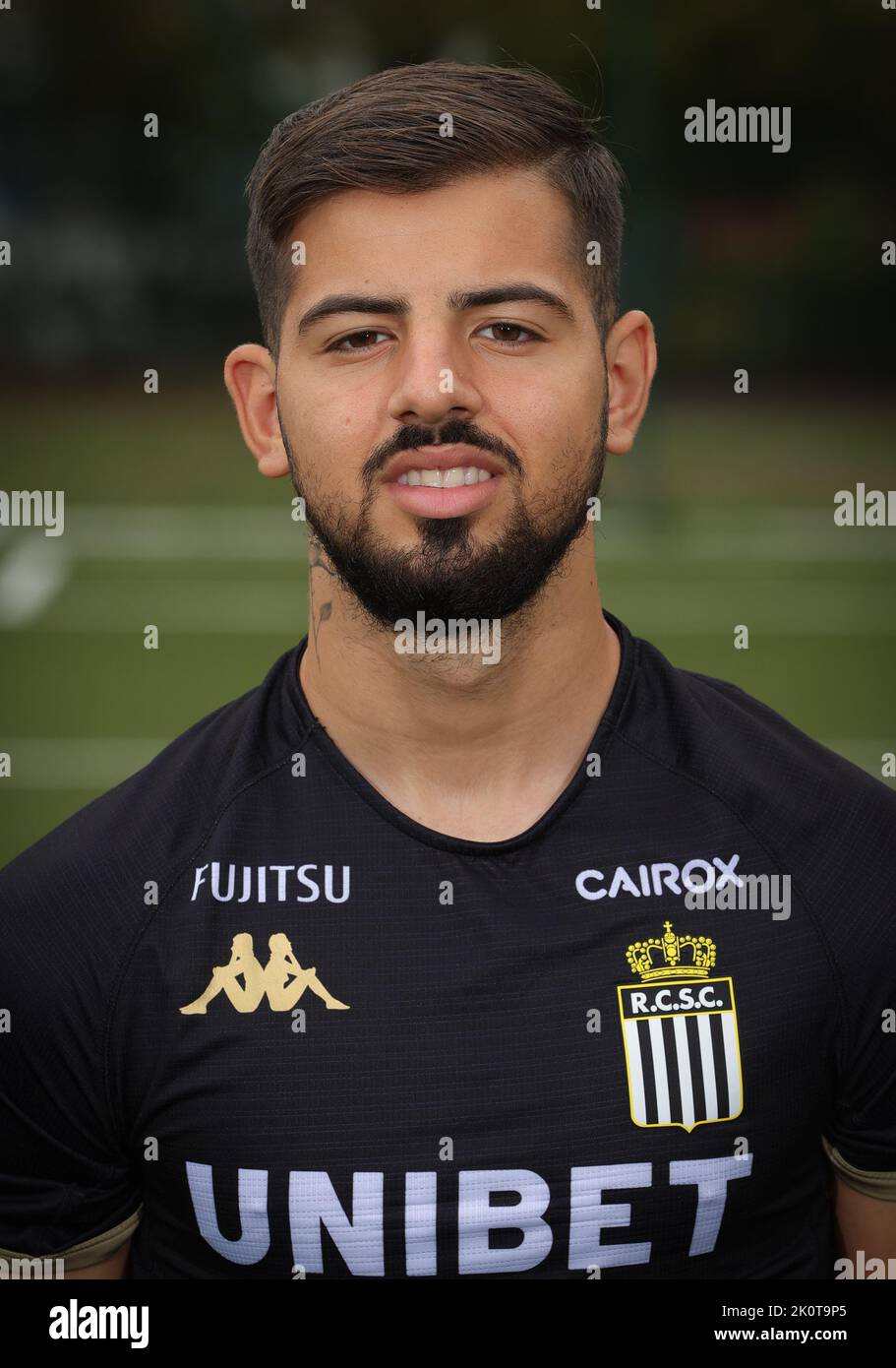 Charleroi's Adrien Bongiovani poses for a team picture, at the 2022