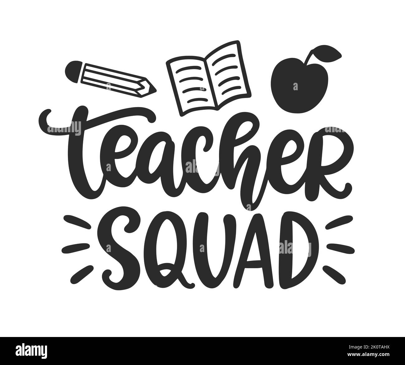 Teacher Squad. Hand written lettering Stock Vector