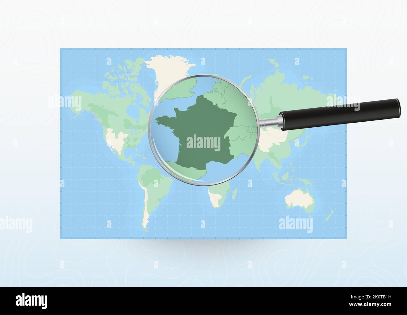 Map of the World with a magnifying glass aimed at France, searching France  with loupe. Vector map Stock Vector Image & Art - Alamy