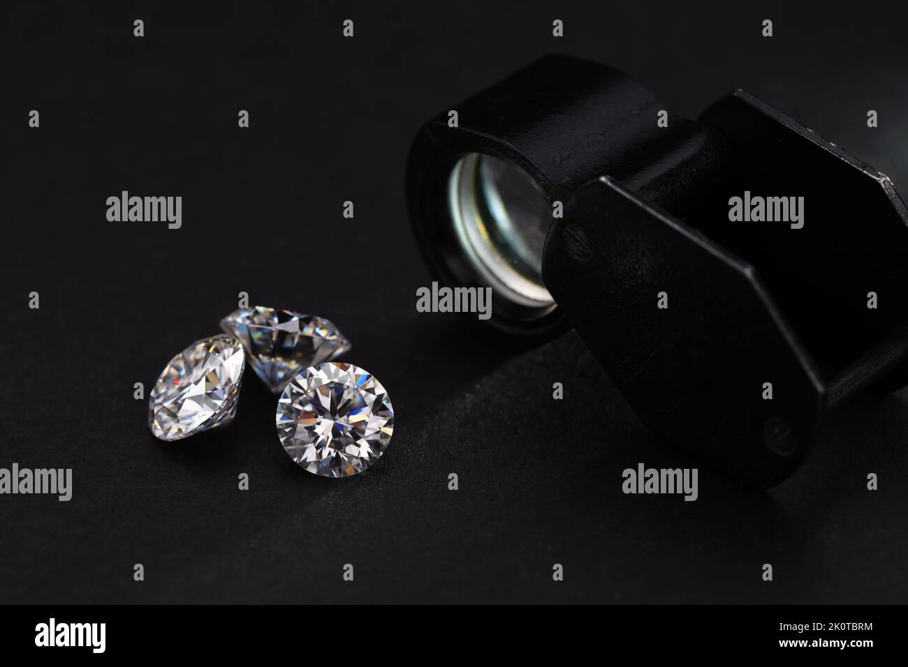 Precious Big Carats Round Cut Diamonds Stock Photo