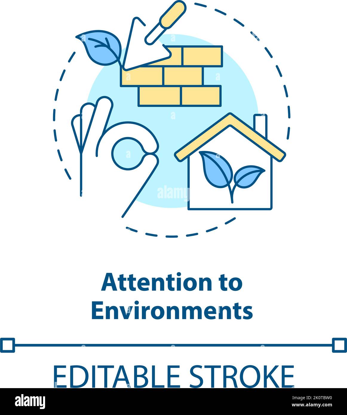 Attention to environments concept icon Stock Vector