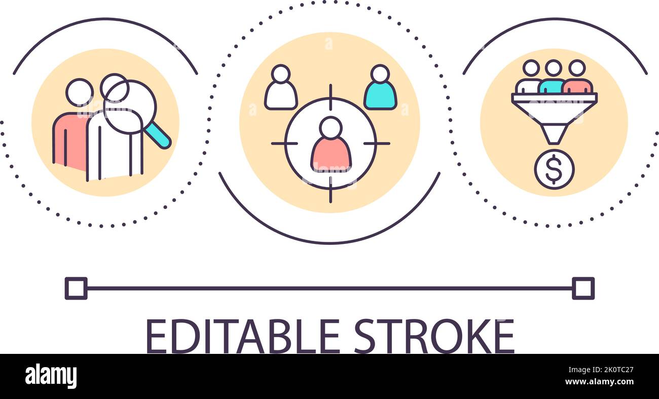 Choose audience loop concept icon Stock Vector