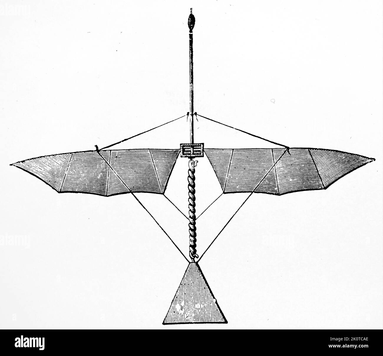 Victor Tatin (1843 – 1913) was a French engineer who created an early airplane, the Aéroplane in 1879. Tatin's mechanical bird: Stock Photo