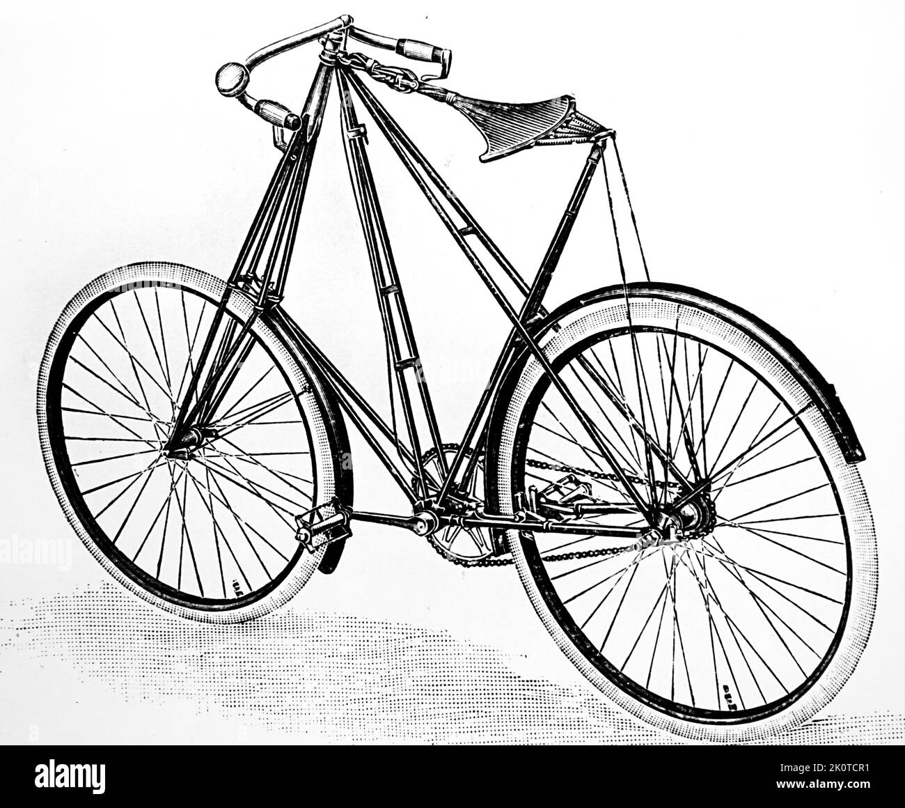 The Pedersen bicycle, also called the Dursley Pedersen bicycle, developed by Danish inventor Mikael Pedersen and produced in the English town of Dursley 1904 Stock Photo