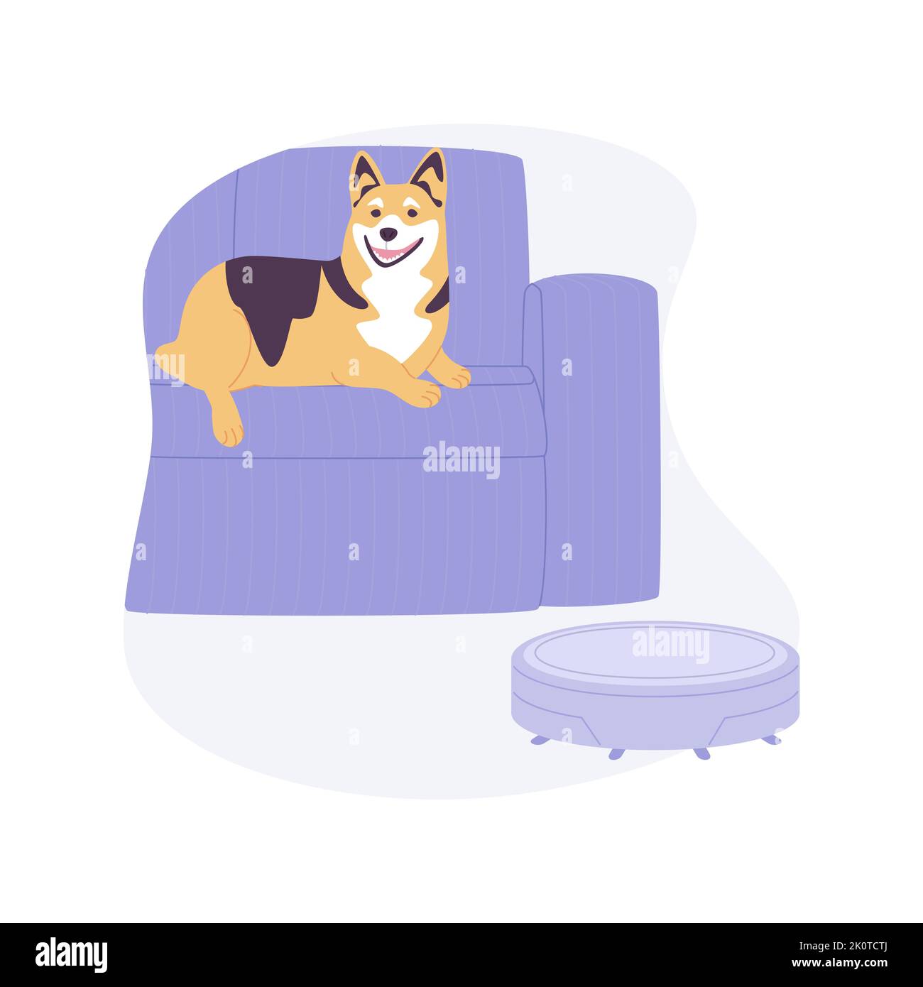 Robot vacuum cleaner isolated cartoon vector illustrations Stock Vector