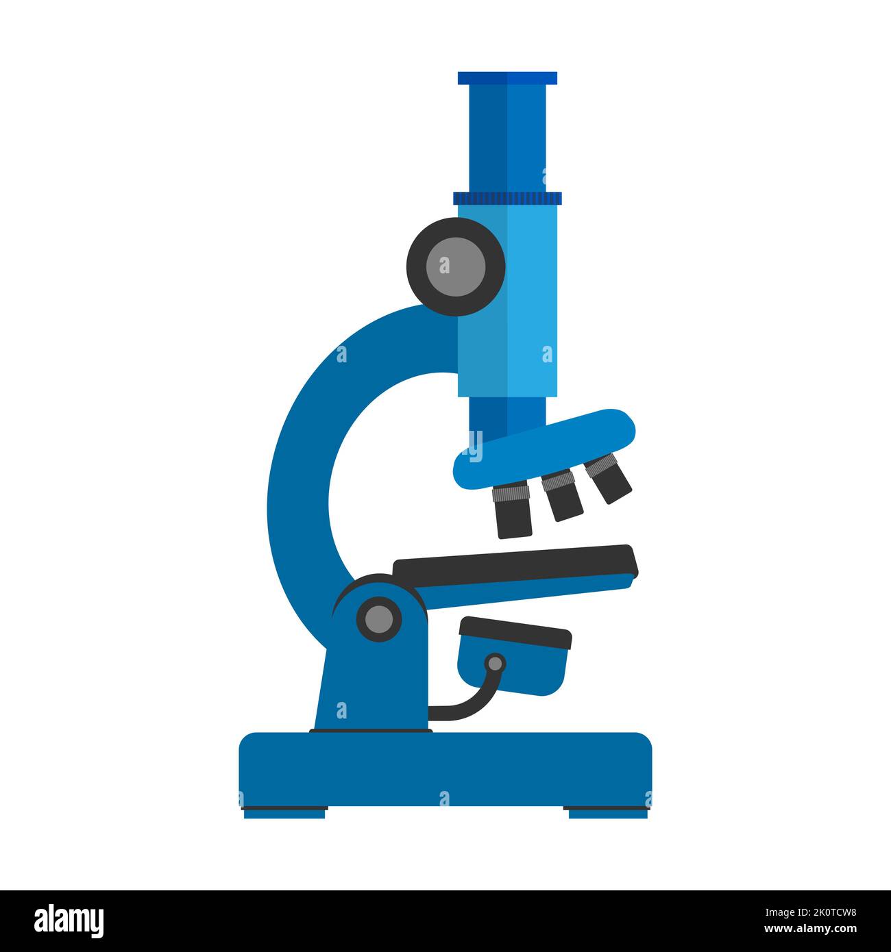 flat design microscope isolated on white background, vector illustration Stock Vector