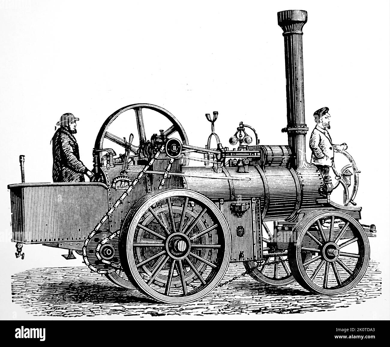 British Steam Road locomotive, with chain drive 1888 Stock Photo