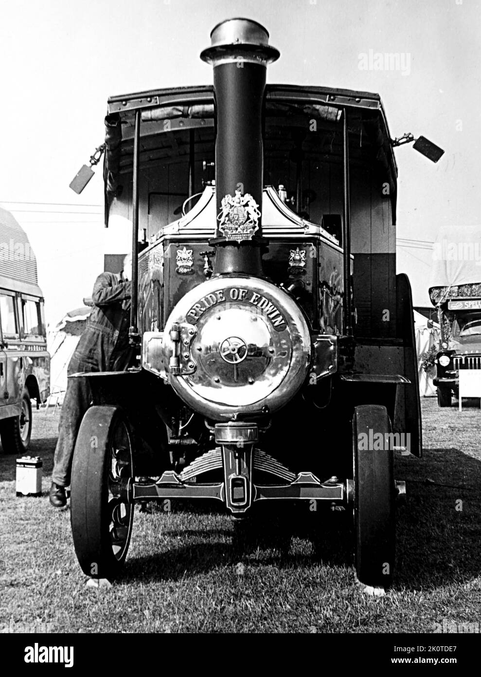 Foden Steam Wagon 'The Pride of Edwin' 1916. Foden Trucks was a British truck and bus manufacturing company which has its origins in Sandbach, Cheshire in 1856. 'Pride of Edwin' Works Number 6368. Registered 'M 8118' July 1916 new to The Portsmouth & Gosport Gas, Coke & Light Company. 5 ton Compound engined steam wagon Stock Photo