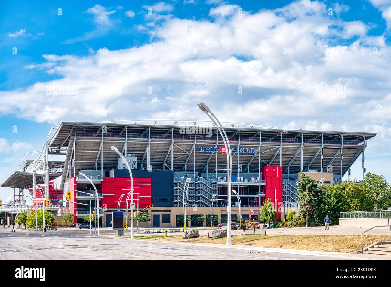 Exterior view of the BMO field or stadium located in Exhibition Place