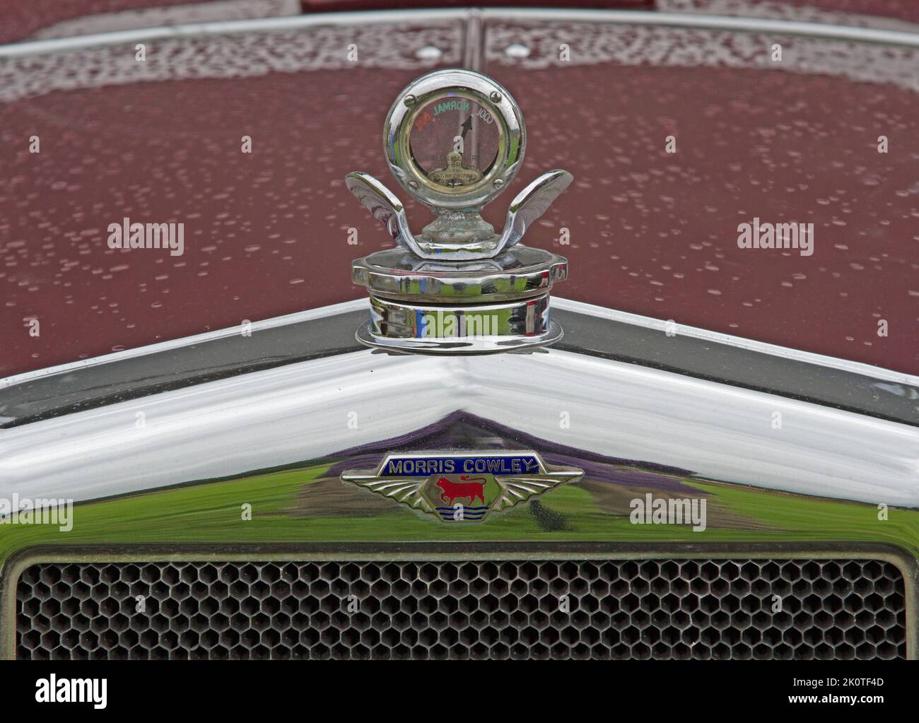 Vintage Morris Car Radiator, Badge and Temperature Gauge Mascot