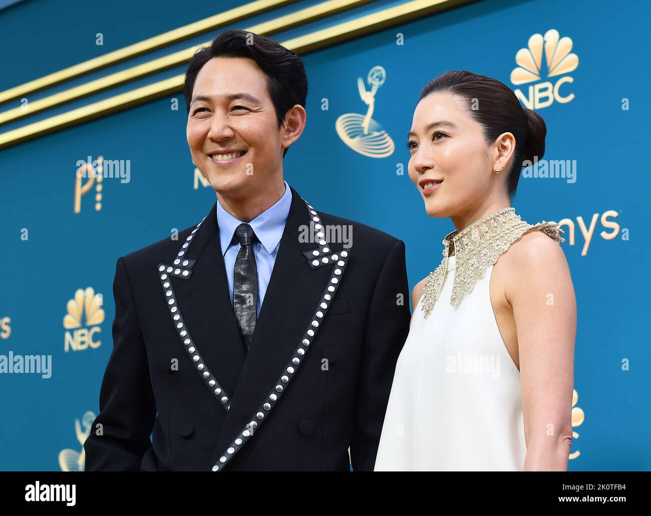 Los Angeles, USA. 12th Sep, 2022. Lee Jung-jae, left, and Lim Sae Ryung arrive at the 74th Emmy Awards on Monday, Sept. 12, 2022 at the Microsoft Theater in Los Angeles. (Photo by Dan Steinberg/Invision for the Television Academy/AP Images via Credit: Sipa USA/Alamy Live News Stock Photo