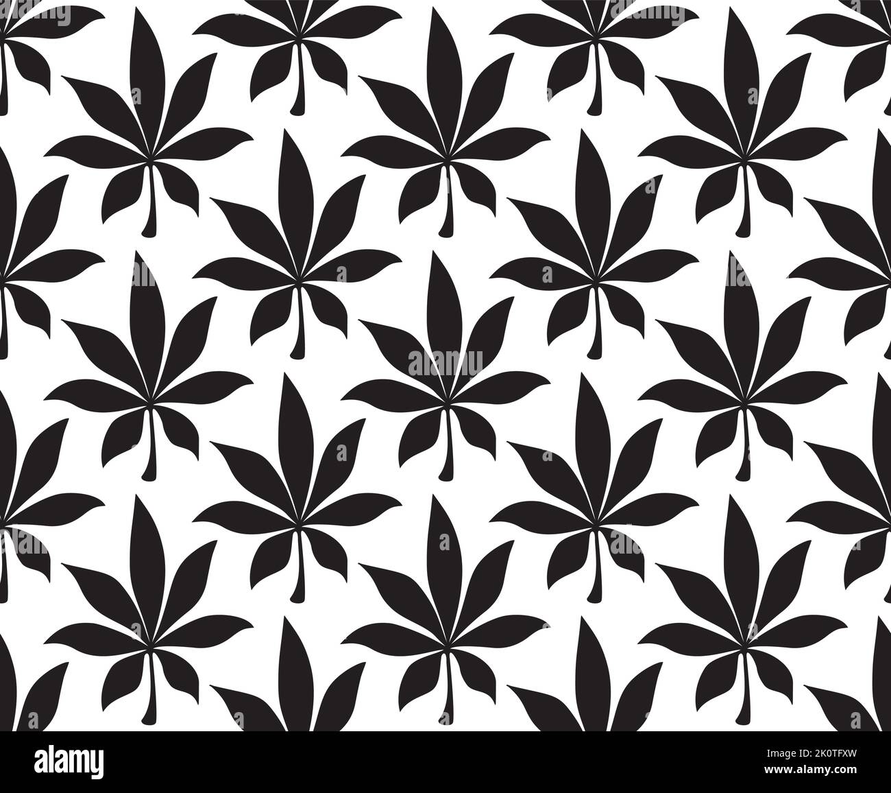 Cannabis cartoon illustration. Hemp pattern seamless vector illustration. Marijuana background Stock Vector