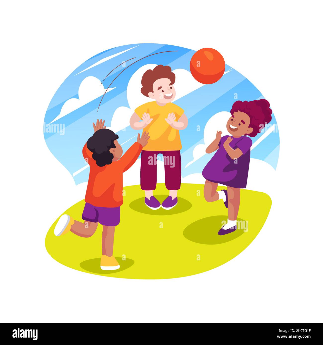 Throw and catch games isolated cartoon vector illustration Stock Vector