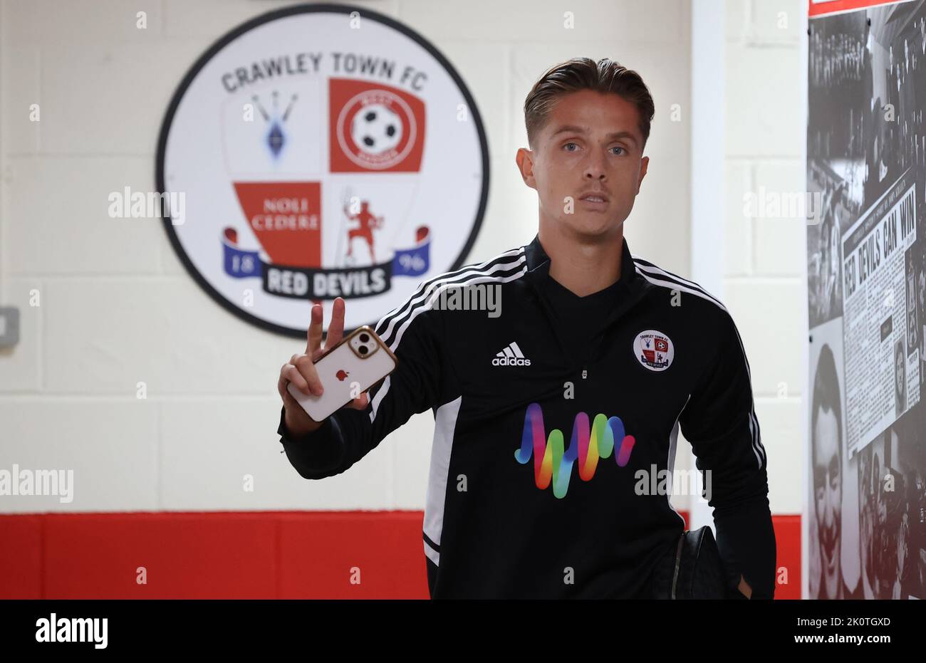 Crawley, UK. 13th Sep, 2022. Action during the EFL League Two match between Crawley Town and Stockport County at the Broadfield Stadium. 13th September 2022 Credit: James Boardman/Alamy Live News Stock Photo