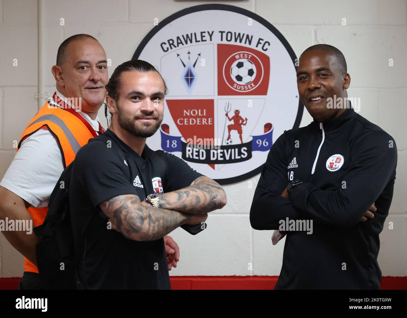 Crawley, UK. 13th Sep, 2022. Action during the EFL League Two match between Crawley Town and Stockport County at the Broadfield Stadium. 13th September 2022 Credit: James Boardman/Alamy Live News Stock Photo