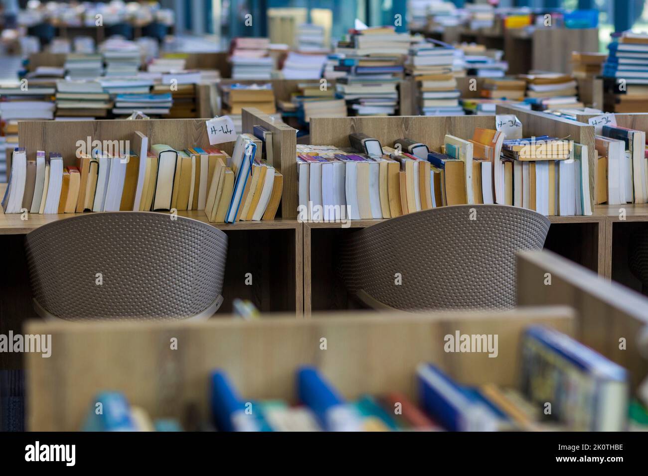 Books in a pile on top of each other Stock Photo