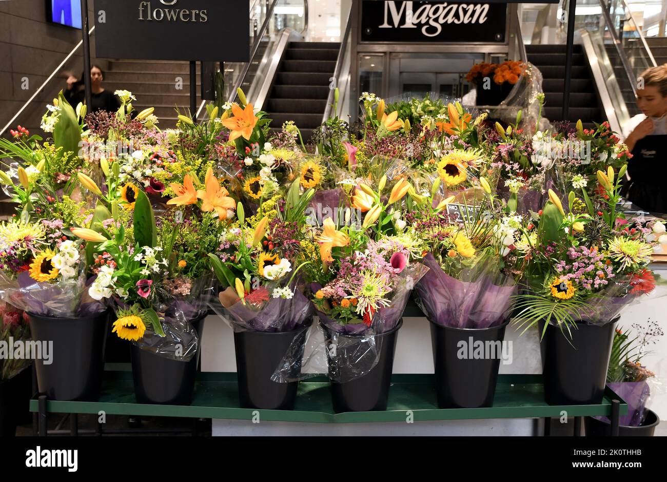 Copenhagen /Denmark/13 September 2022/Flower bouquests display for