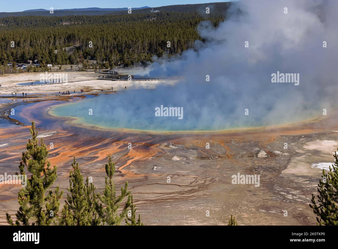 Steam Rising Water A high-angle view of steam rising from a lake Stock Photo - Alamy