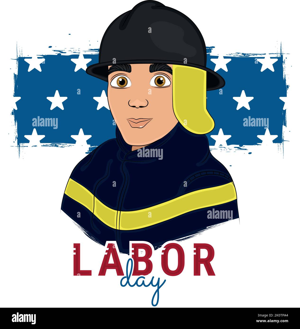 Isolated male firefighter with uniform Labor day Vector Stock Vector ...