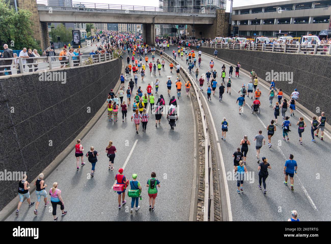 The final participants, Great North Run 2022 half marathon, in Newcastle upon Tyne, UK Stock The final participants, Great North Run 2022 half marathon, in Newcastle upon Tyne, UK Stock