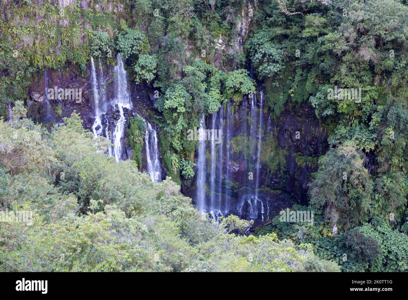 The Grand Galet Falls (also called Langevin Falls after the name of its river) is situated in the commune of Saint-Joseph in Reunion Island Stock Photo