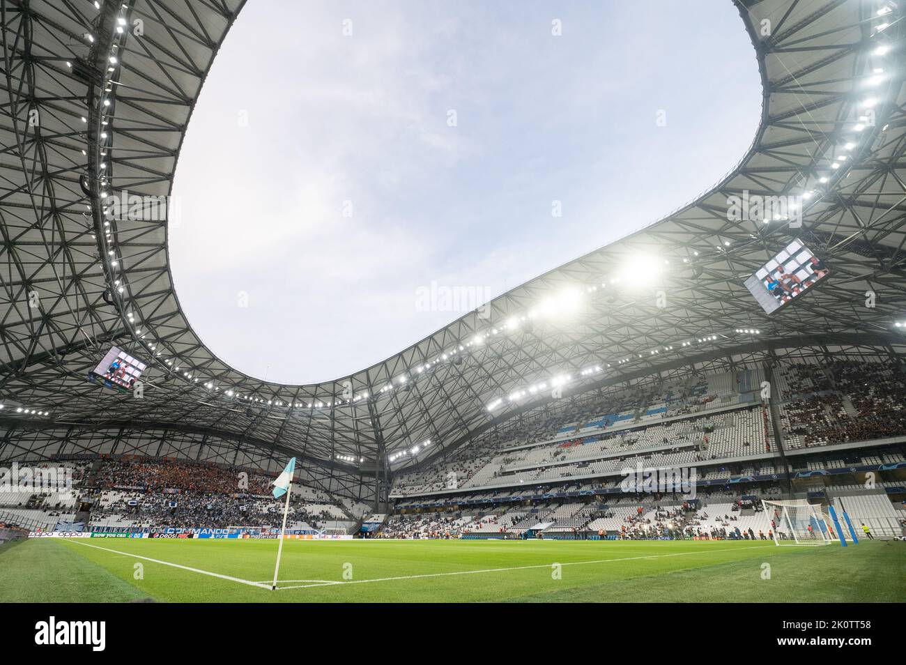 13 September 2022, France, Marseille: Soccer: Champions League, Olympique Marseille - Eintracht Frankfurt, Group stage, Group D, Matchday 2, Orange Vélodrome. The stadium. Photo: Sebastian Gollnow/dpa Stock Photo