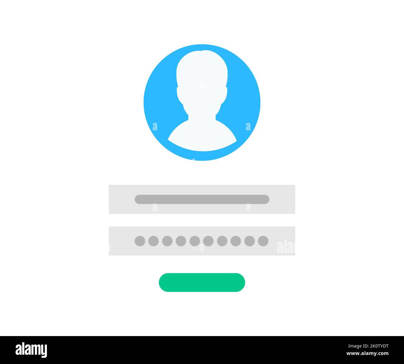 Application Showing Authorization Screen asking to Enter Password Log In Button Activates logo design. Login and password form page, vector design. Stock Vector