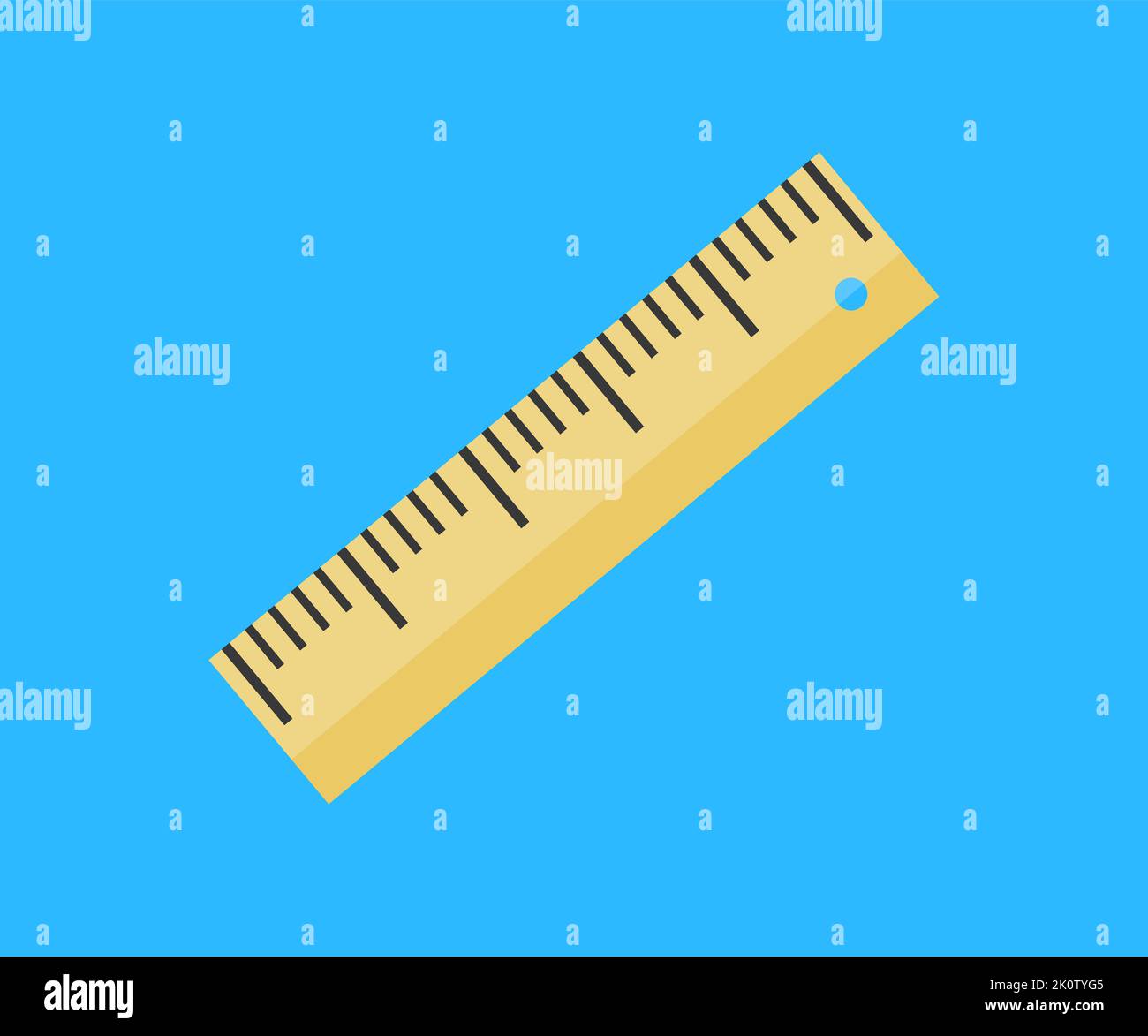Realistic school ruler logo design. Marked in centimeters, inches and combined rectangular shapes. Graduation inch, Back to school concept vector. Stock Vector