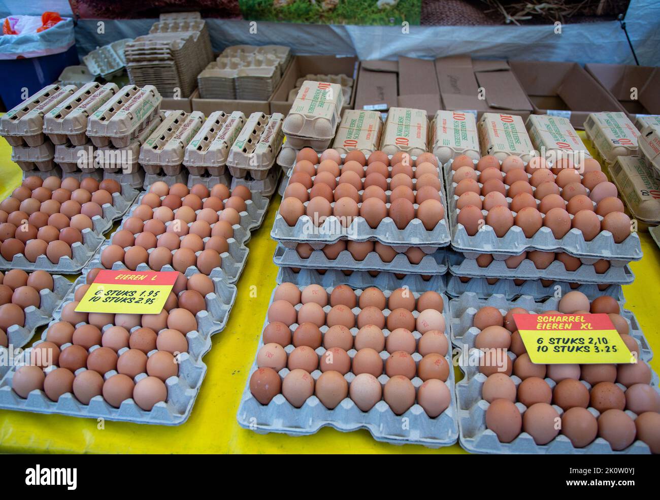 Eggs for sale at an Amsterdam market Stock Photo Alamy