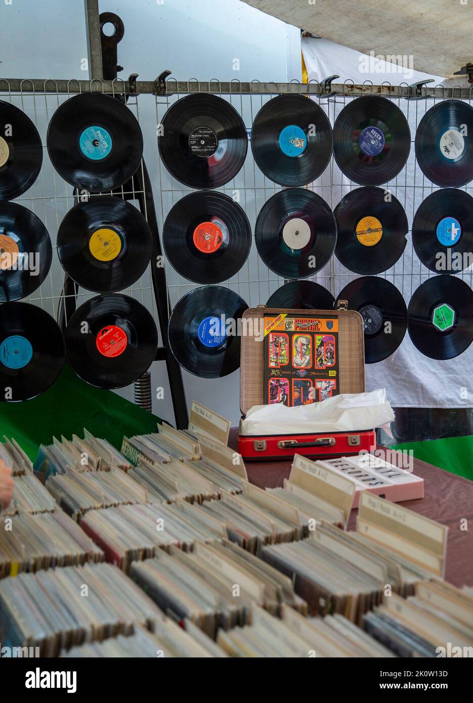 Records for sale at an Amsterdam outdoor market Stock Photo