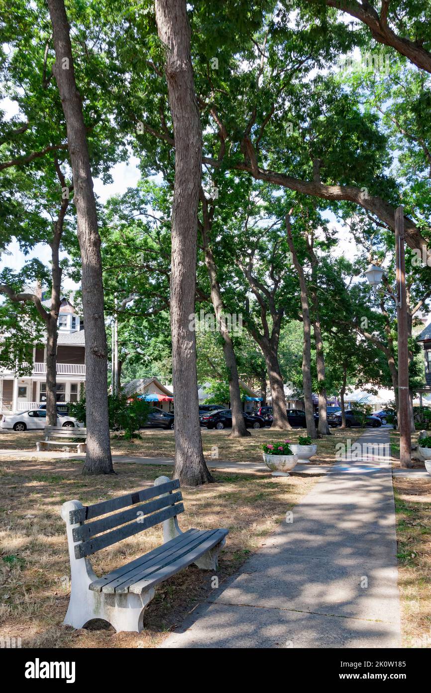 Greenleaf Park in Ocean Grove, Neptune Township, Monmouth County, New Jersey, United States. Stock Photo