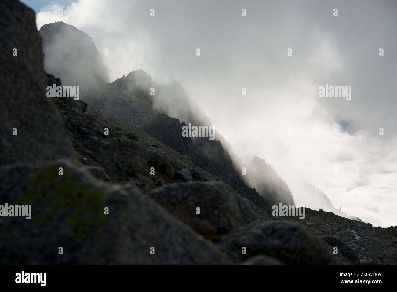 Wilde Berglandschaft bei Orny in den Walliser Alpen Stock Photo