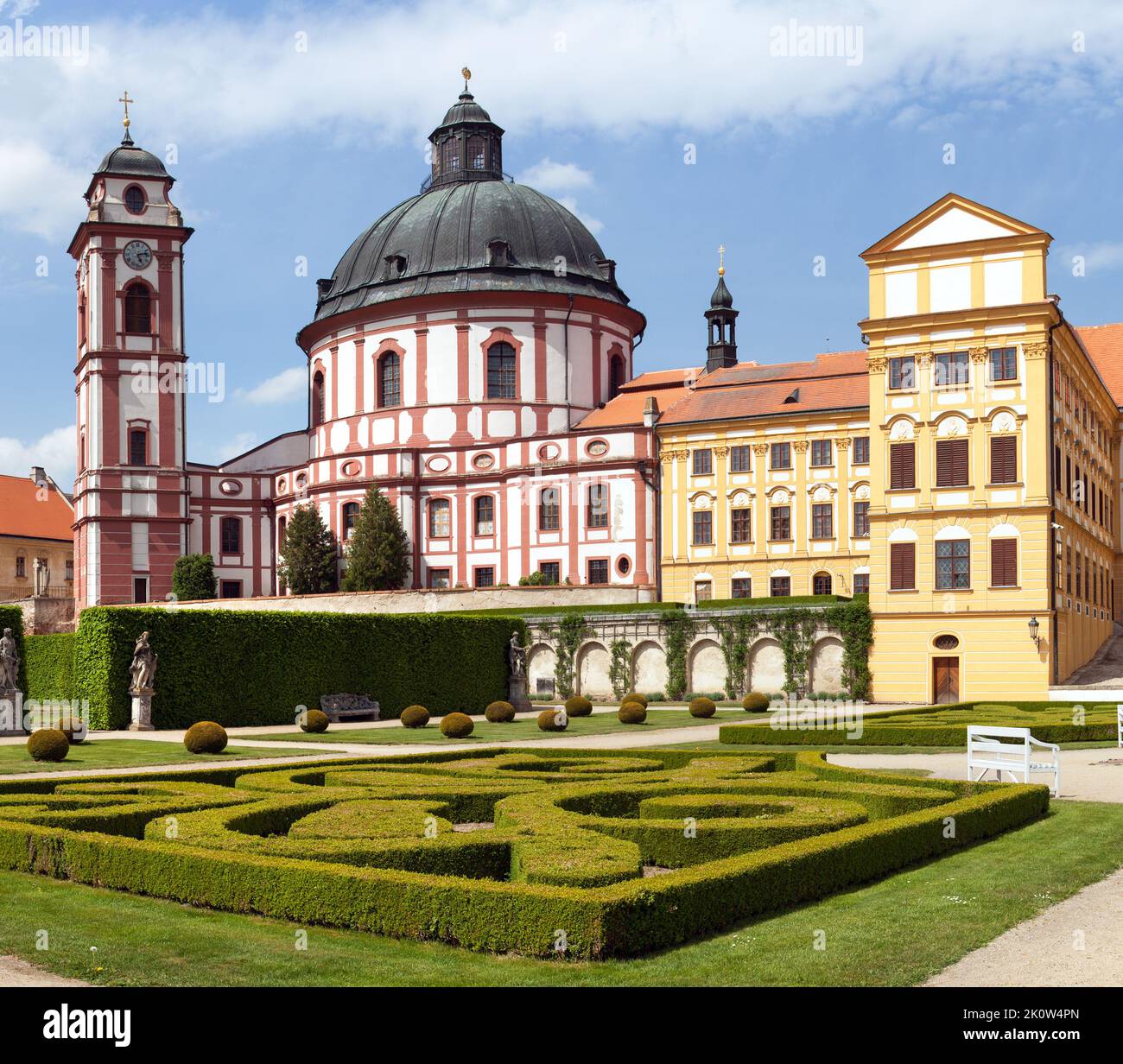 Jaromerice nad Rokytnou baroque and renaissance castle from 18th century, South Moravia,  Czech Republic, Central Europe Stock Photo